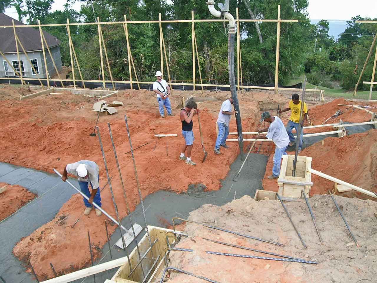 pouring the footings