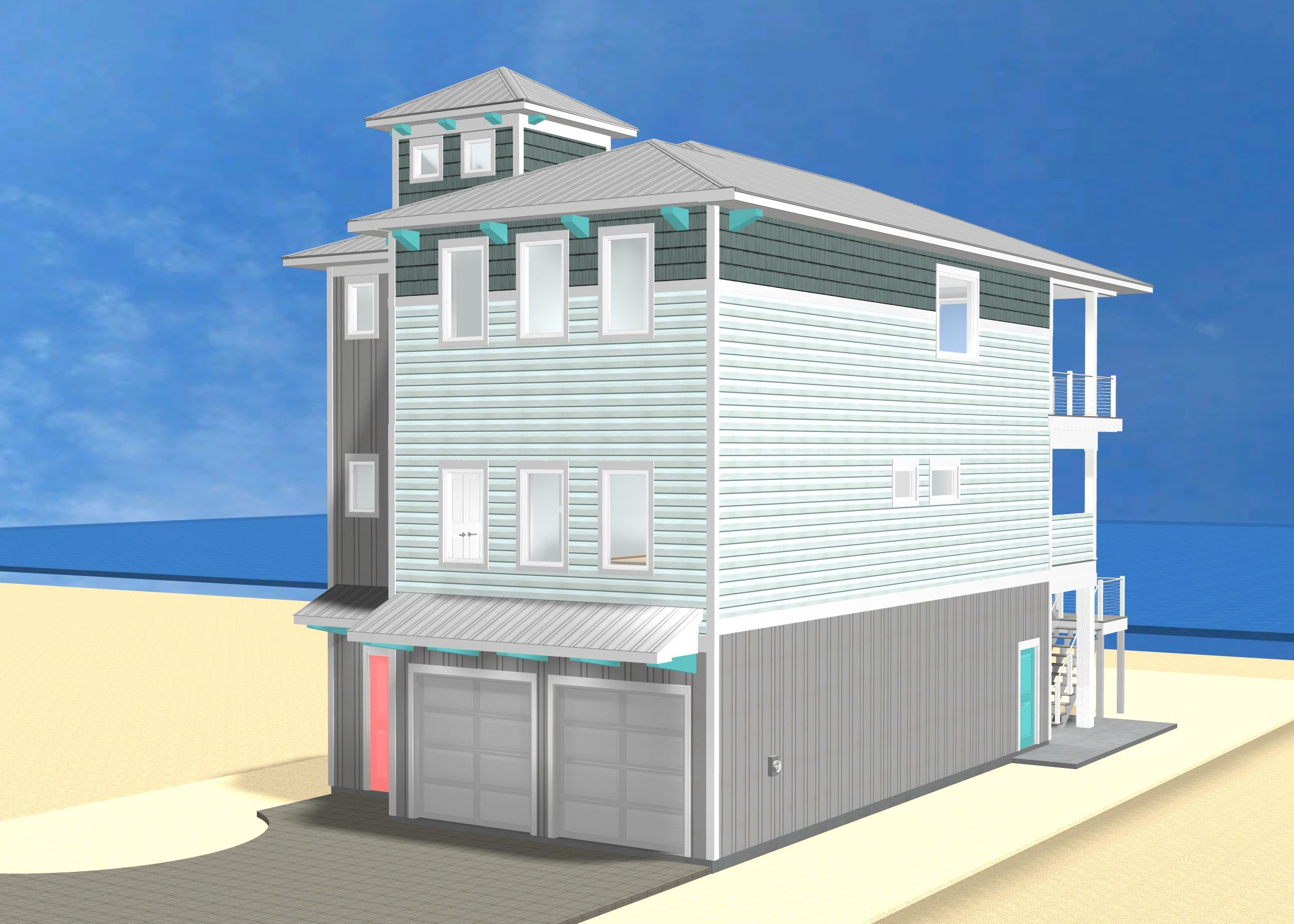 Wunderlick modern coastal piling home on Navarre Beach