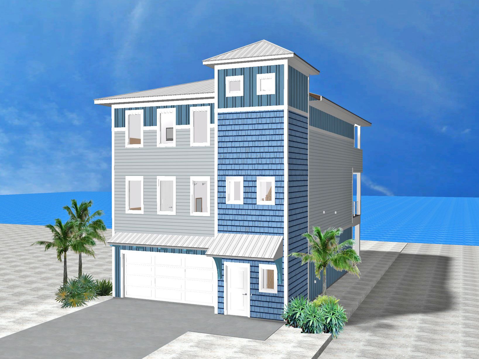 Bergeron modern coastal piling home on Navarre Beach