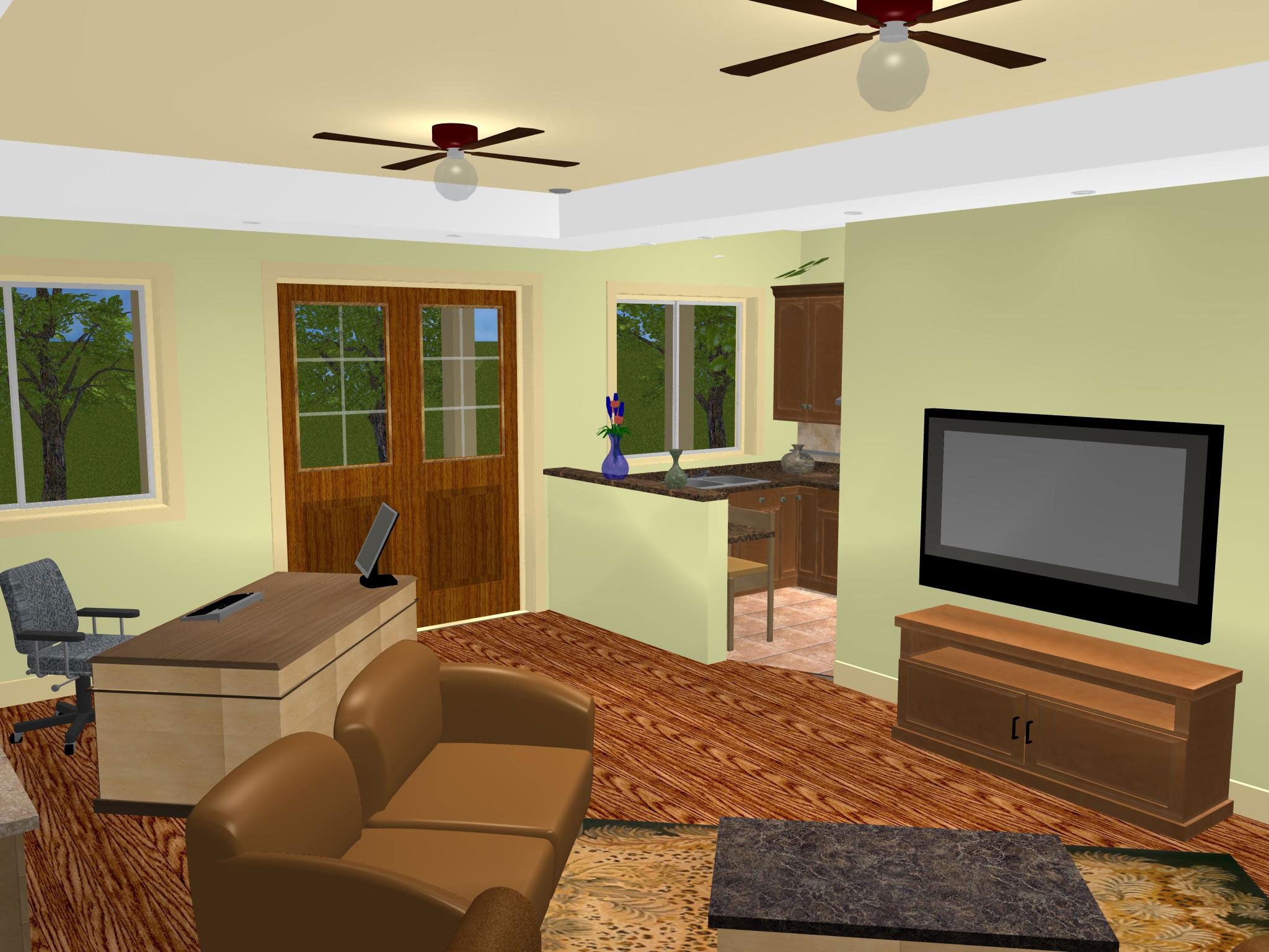 Interior rendering of Acorn Design Studio