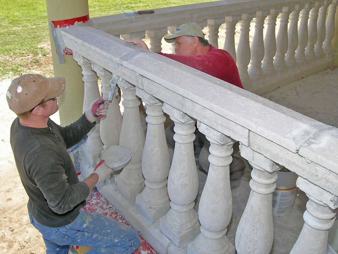 stone porch railing