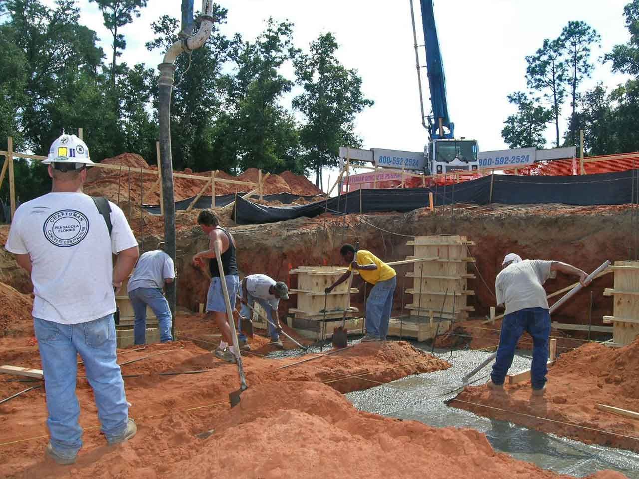 pouring the basement footings