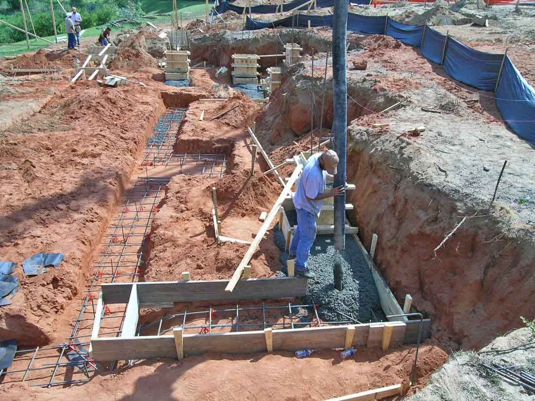 pouring the basement footings